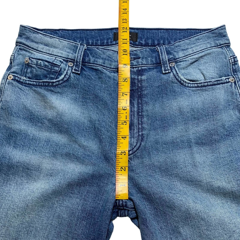 7 For All Mankind | Women | Distressed Hem High Rise Cropped Straight Jeans | 30 - Picture 4 of 14